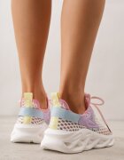 joalice paris Adidași Alb-Violet din plasă pe Talpă Groasă Reliefată Telarienna