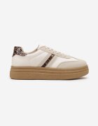 joalice paris Adidași Bej pe Platformă Stil Teniși Iconici cu Imprimeu Leopard Gonoriel