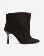 joalice paris Botine cu toc stiletto cu carâmb lat întărit din piele întoarsă ecologică Tremelli Negre