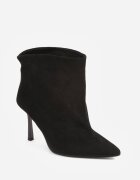 joalice paris Botine cu toc stiletto cu carâmb lat întărit din piele întoarsă ecologică Tremelli Negre