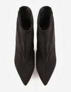 joalice paris Botine cu toc stiletto cu carâmb lat întărit din piele întoarsă ecologică Tremelli Negre