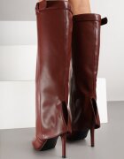 joalice paris Cizme Bordeaux cu toc cui cu carâmb ce imită cracul de pantalon Laorisse
