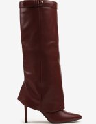 joalice paris Cizme Bordeaux cu toc cui cu carâmb ce imită cracul de pantalon Laorisse