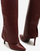 joalice paris Cizme Bordeaux cu toc cui cu carâmb ce imită cracul de pantalon Laorisse