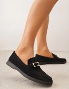 joalice paris Mocasini Negri cu Ornament Metalic Dreptunghiular Aeleorane