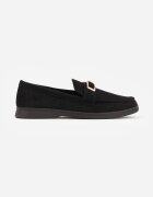 joalice paris Mocasini Negri cu Ornament Metalic Dreptunghiular Aeleorane
