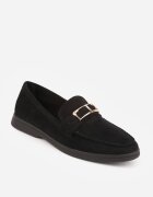 joalice paris Mocasini Negri cu Ornament Metalic Dreptunghiular Aeleorane