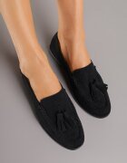 joalice paris Mocasini Negri din imitație de antilopă Decorați cu franjuri Naloretia