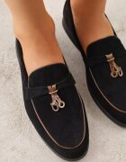 joalice paris Mocasini Negri din Imitație de Velur Decorați cu Aplicație cu Pandantive Peleg