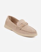 joalice paris Moccasini Bej închis cu Ornament Metalic Dreptunghiular Aeleorane