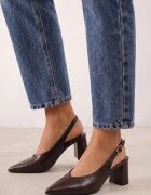 joalice paris Pantofi eleganți cu toc gros cu curea la călcâi și vârf ascuțit Gihisa Maro