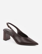 joalice paris Pantofi eleganți cu toc gros cu curea la călcâi și vârf ascuțit Gihisa Maro