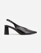 joalice paris Pantofi eleganți cu toc gros cu curea la călcâi și vârf ascuțit Gihisa Negri
