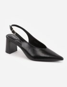 joalice paris Pantofi eleganți cu toc gros cu curea la călcâi și vârf ascuțit Gihisa Negri