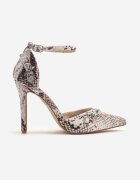 joalice paris Pantofi stiletto de șarpe cu aplicații și cirkonii Ridisaria