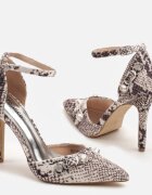 joalice paris Pantofi stiletto de șarpe cu aplicații și cirkonii Ridisaria