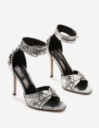 joalice paris Sandale Argintii cu toc Stiletto decorate cu catarame metalice și fermoar Polliviva