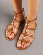 joalice paris Sandale Maro Gladiator cu Aplicații Metalice și Catarame Nimiellae