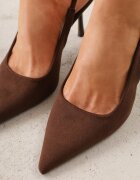 joalice paris Sandale Maro Slingback din imitație de piele întoarsă cu toc stiletto cu vârf ascuțit Delanoe