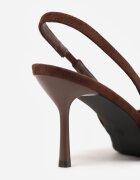 joalice paris Sandale Maro Slingback din imitație de piele întoarsă cu toc stiletto cu vârf ascuțit Delanoe