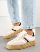 joalice paris Sneakers Bej-Negru pe Platformă în Stilul Tenisilor Cult Decorate cu Imprimeu Leopard Gonoriel