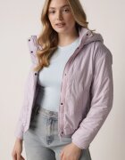 jstyle Geacă Matlasată Violet deschis cu Glugă și Căptușeală Ușoară Ninirila