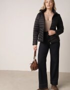 jstyle Geacă Neagră Clasică De tranziție cu Matlasare și Glugă Detașabilă Pretiella