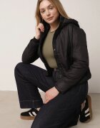 jstyle Geacă Neagră Matlasată cu Glugă și Izolație Ușoară Ninirila