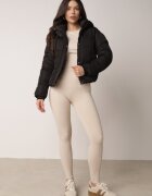 jstyle Geacă Neagră Matlasată Puffer cu Glugă Miviera