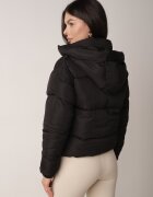 jstyle Geacă Neagră Matlasată Puffer cu Glugă Miviera