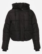 jstyle Geacă Neagră Matlasată Puffer cu Glugă Miviera