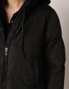 jstyle Geacă Negru Matlasată cu Glugă Mivuna