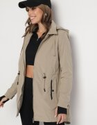 jstyle Geacă Parka bej închis cu șnur în talie și glugă Teridi