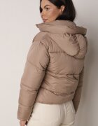 jstyle Geacă Puffer Bej închis Matlasată cu Glugă Miviera