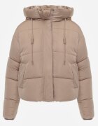 jstyle Geacă Puffer Bej închis Matlasată cu Glugă Miviera