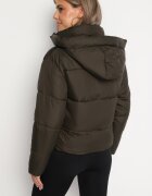 jstyle Geacă Verde închis Matlasată Puffer cu Glugă Miviera