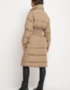 jstyle Jachetă Bej închis Matlasată cu o croială cambrată cu elastic lat în talie și guler înalt Hedilaine