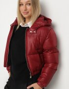 jstyle Jachetă Bordo Matlasată scurtă cu glugă Tinthella