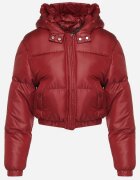 jstyle Jachetă Bordo Matlasată scurtă cu glugă Tinthella