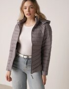 jstyle Jachetă clasică gri de tranziție cu matlasare și glugă detașabilă Pretiella