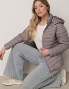 jstyle Jachetă clasică gri de tranziție cu matlasare și glugă detașabilă Pretiella