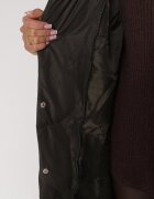 jstyle Jachetă Lungă Verde închisă Matlasată cu Glugă și Guler înalt Legată în Talie Zevrira