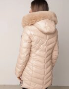 jstyle Jachetă matlasată bej deschis cu glugă cu blană detașabilă Rennaia