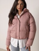 jstyle Jachetă Puffer matlasată roz cu glugă Miviera