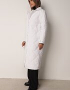 jstyle Palton Geacă Lungă Albă cu Guler și Matlasare Semere