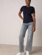 jstyle Tricou de bumbac bleumarin în stil clasic Nedila