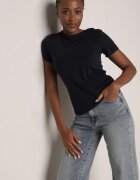 jstyle Tricou de bumbac bleumarin în stil clasic Nedila