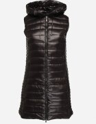 jstyle Vestă Neagră Matlasată cu Fermoar și Glugă Quenaria