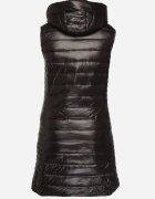 jstyle Vestă Neagră Matlasată cu Fermoar și Glugă Quenaria