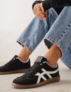 jumelle Adidași Negri pe talpă de cauciuc cu model geometric Sewtila